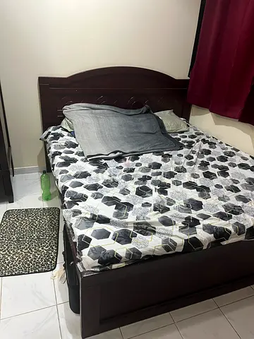Queen size bed and cot