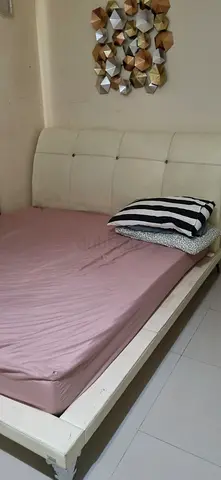 Off White king size bed frame