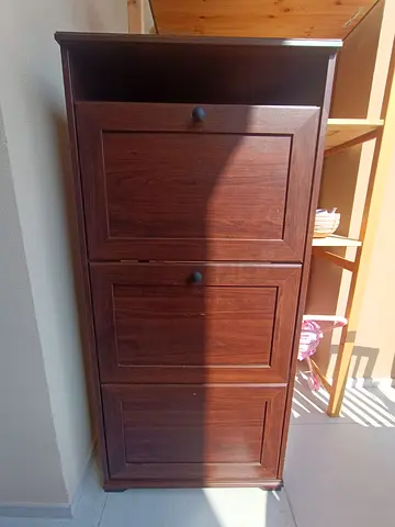 IKEA BRUSALI shoe cabinet - 3 compartments, brown