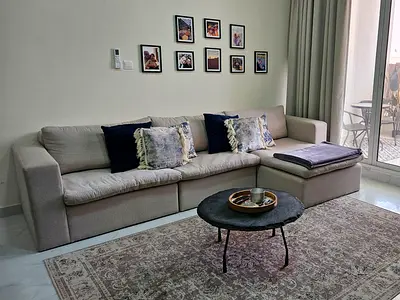 Ripple L-Shape Sectional Sofa – Grey, Reupholstered with Feather Cushions