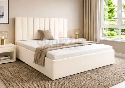 Brend New fabric wooden Queen size 150x190 bed with Madical Matress Available