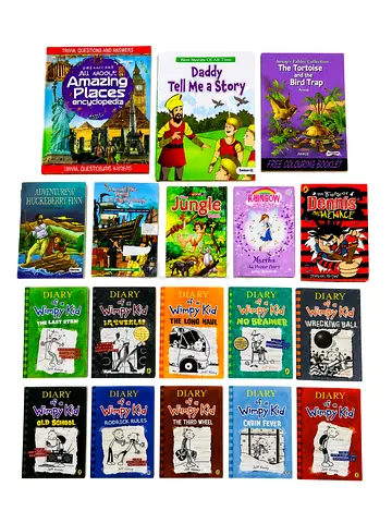 Collection of Childrens Storybooks and Diary of a Wimpy Kid Series -flowless condition