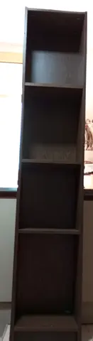 Tall Wooden Bookcase with Four Open Shelves
