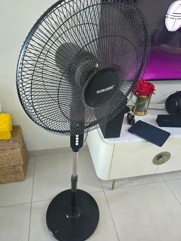 Standing Pedestal Fan - Oscillating, Adjustable Height, Good Condition