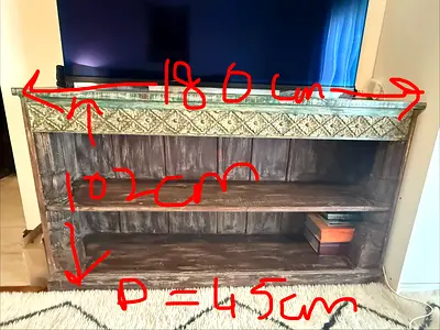 Antique open cabinet / book shelf