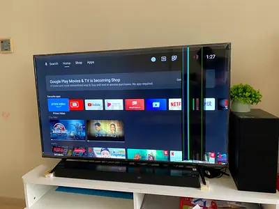 55-inch LED TV with small vertical screen lines (for parts/repair)