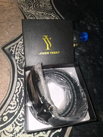 Black Leather Belt with Box - New, Unused