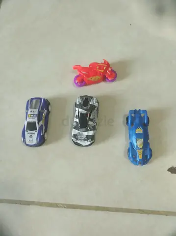 Small toy car and motorcycle set - 4 pieces, used