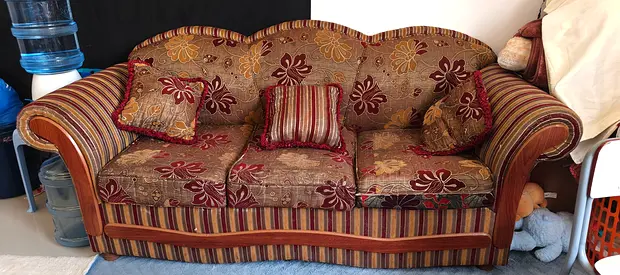3-seater floral patterned sofa - good used condition