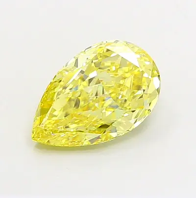 2.04 FANCY VIVID YELLOW PEAR SHAPE LAB GROWN DIAMONDS IGI CERTIFIED FOR SALE