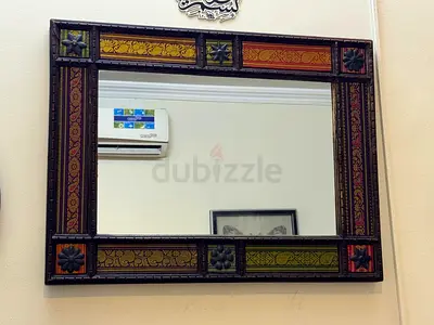 Multi color solid wood vintage frame mirror