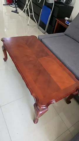Wooden Coffee Table with Carved Legs - Good Condition