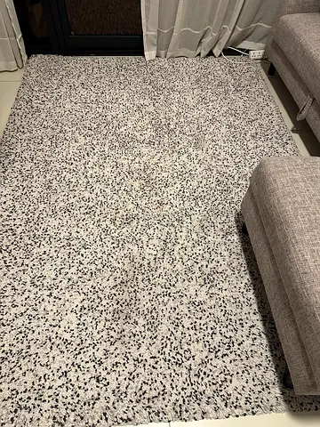 Light grey speckled area rug - good condition