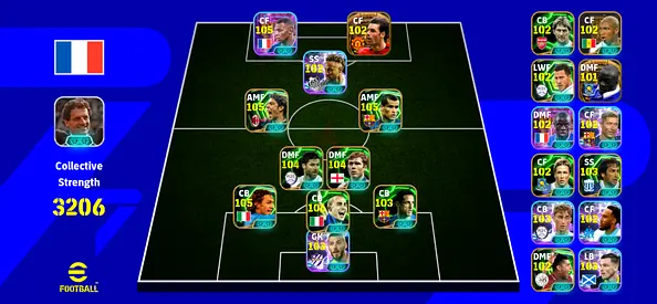 eFootball Ultimate Team account with high-rated players (3206 strength)
