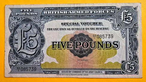 England, 5 Military Pounds Banknote, 1948 / Very Fine +