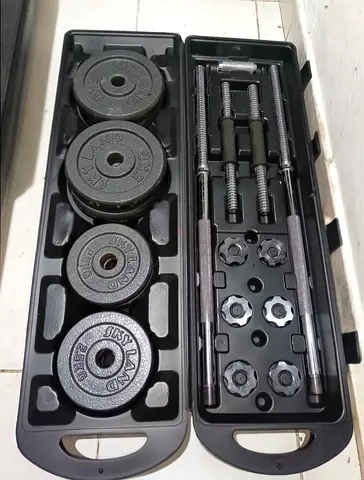 Adjustable Dumbbell Set with Barbell Rods and Plates (All-in-One Case)
