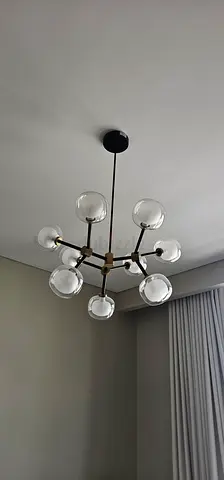 Modern glass globe chandelier ceiling light - 8-arm pendant lamp