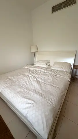 White Large King Size Bed with Mattress