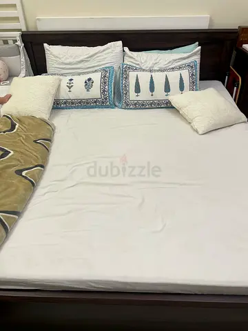 King bed  with headboard - dark wood, good condition, 2night stands,dresser with mirror,wardrobe