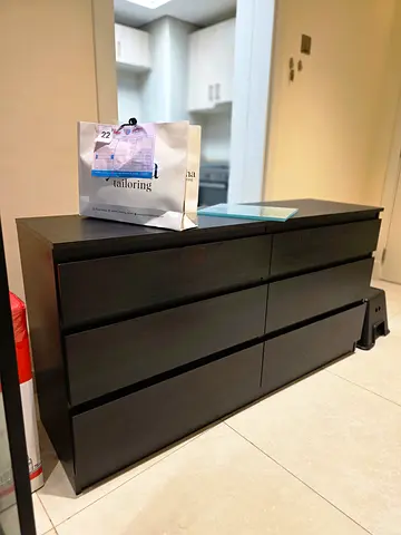 IKEA MALM 6-drawer Chest (Black-Brown), 160x78 cm