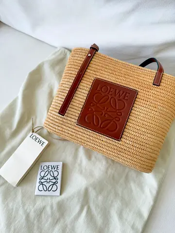 Loewe Small Raffia Square Basket Bag