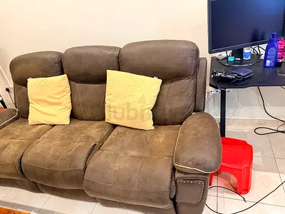Brown 3-seater Reclining Sofa in Good Used Condition