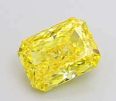 5.01 carat fancy vivid yellow vs2 radiant lab grown diamond for sale igi certified