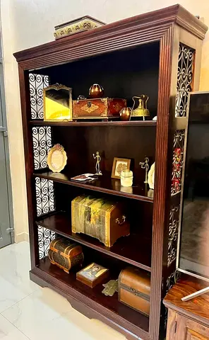 Solid Wood Display Bookcase / Shelving Unit - Dark Mahogany Finish