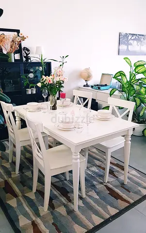 IKEA ROSENTORP Dining Table  4 Chairs, solid wood – Excellent Condition