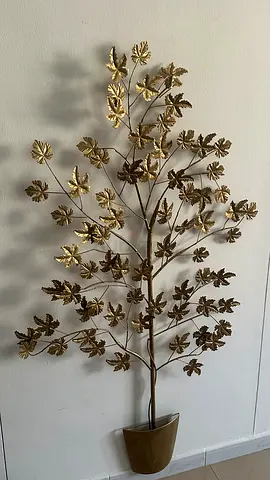 Set of 3 Decorative Metal Flower Wall Hangings - White Silver Finish nigosiable