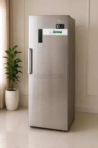 Midea Upright Freezer In Stainless Steel Finish