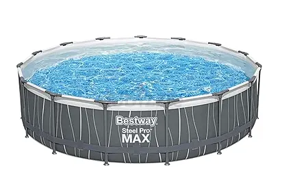 Bestway Steel Pro MAX Above Ground Swimming Pool (15 x 42) | Family Pool with Color-Changing Pool
