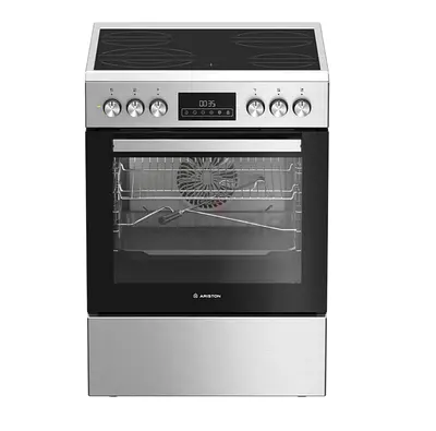 Ariston freestanding electric cooker with ceramic hob and oven - stainless steel