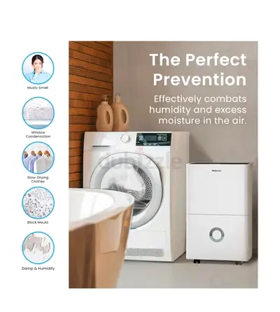 White Portable Dehumidifier for Home and Laundry