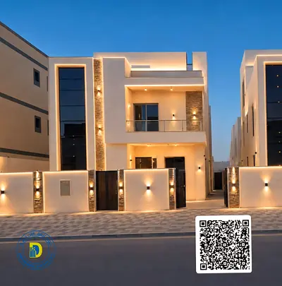 For rent: Modern villa, first occupancy, 4 bedrooms with a roof terrace, central air conditioning, in Al Bahia area, Ajman