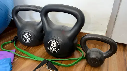Set of Kettlebells, Resistance Bands and Balls — 6kg, 8kg and 10kg