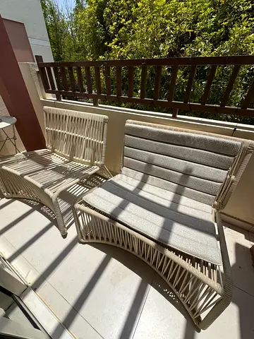 Outdoor Single Sofas - Cream Rope Design