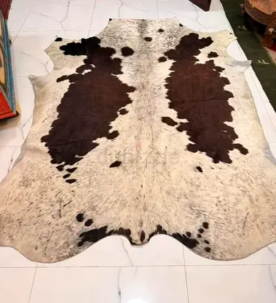 Orginal Genuine Cowhide Rug - Brown  White Large Hide