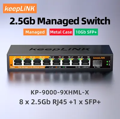 Switch KeepLiNK 2.5Gb Managed Switch with 8-port 2.5Gb Ethernet 1-port 10G SFP+