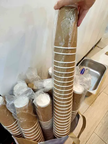 Cups and lids 16 ounces for coffee