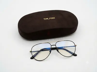 Tom Ford aviator eyeglasses with case - black/gold frame