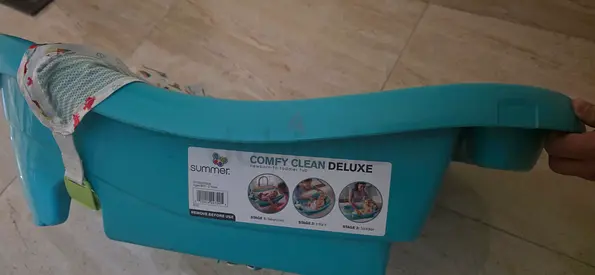 Summer Infant Comfy Clean Deluxe Baby Bath Tub - Light Blue
