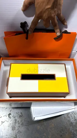 Modern Yellow and White Tissue Box Cover