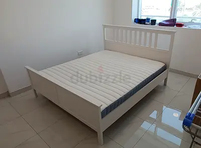 IKEA HEMNES White Wooden Bed with VELVAG Mattress, 180x200, Excellent Condition