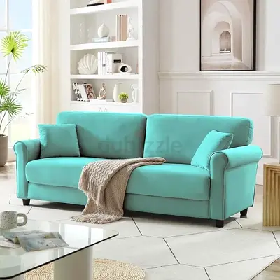 Turquoise blue velvet 3 seater modular sofa