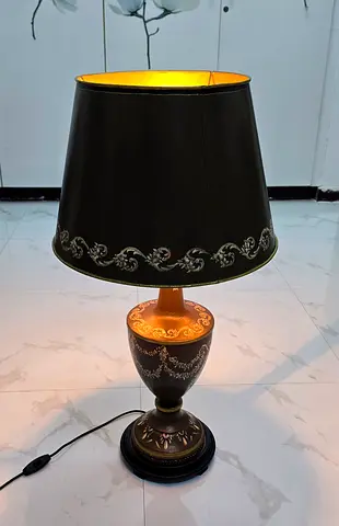 Vintage Black  Gold Floor Lamp (80 cm) – Good workingCondition