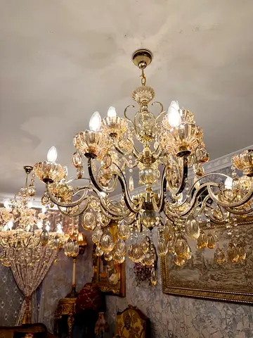 Large gold crystal chandelier - 16 arm elegant ceiling light have 2 very elegant