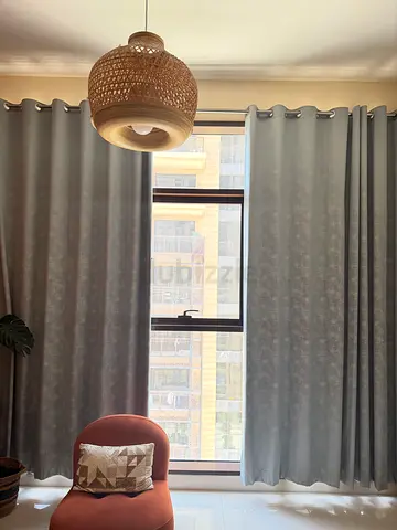 Light grey blackout curtains - set of 2 panels (ready to hang)
