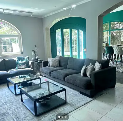 Charcoal grey large sofa set 3+2