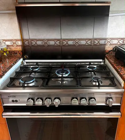 Stainless Steel 5-Burner Gas Range with Oven - Good Condition